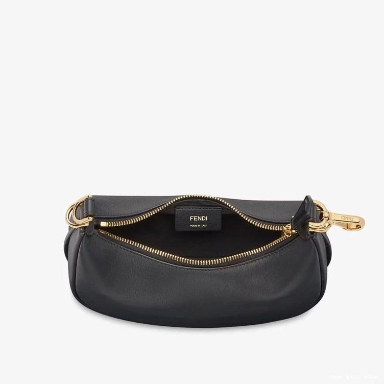 Cheap Black In Mini Leather Hobo Bag Fendigraphy Calf Fendi 0809